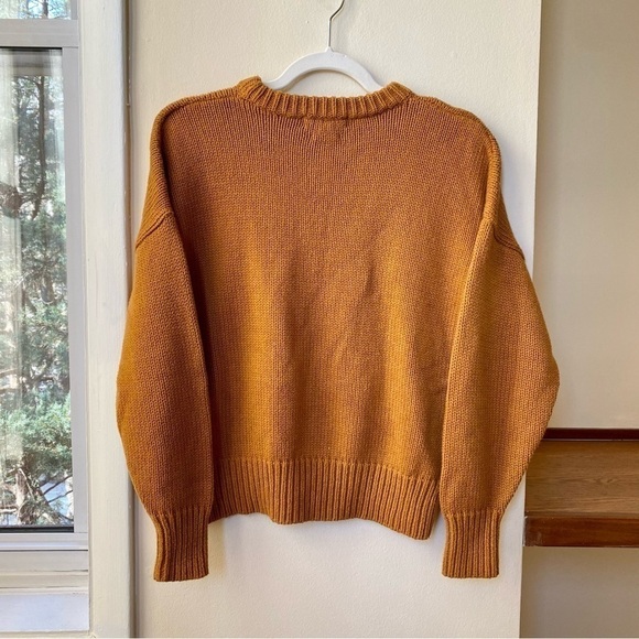 New Clare V Ciao Crewneck Pullover Crewneck Knit Sweater Gingernut Brown Small - Picture 5 of 15